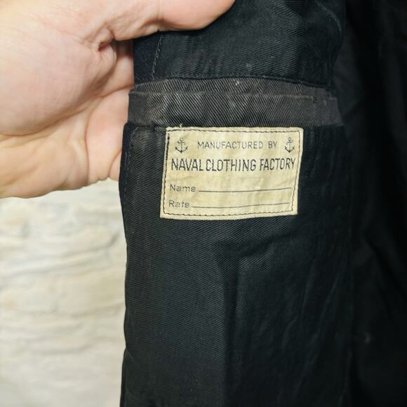 WW2 Naval Clothing Factory 10 Button US Navy Wool Peacoat Vintage 1940s - Picture 5 of 13